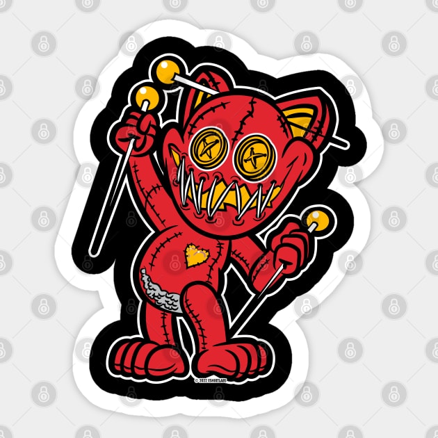 VooDoo Kitty Cat Doll Kansas City Colors Sticker by eShirtLabs